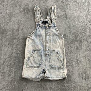 7 For All Mankind Overalls Girls Size 4T Short Blue Acid Wash Denim Casual